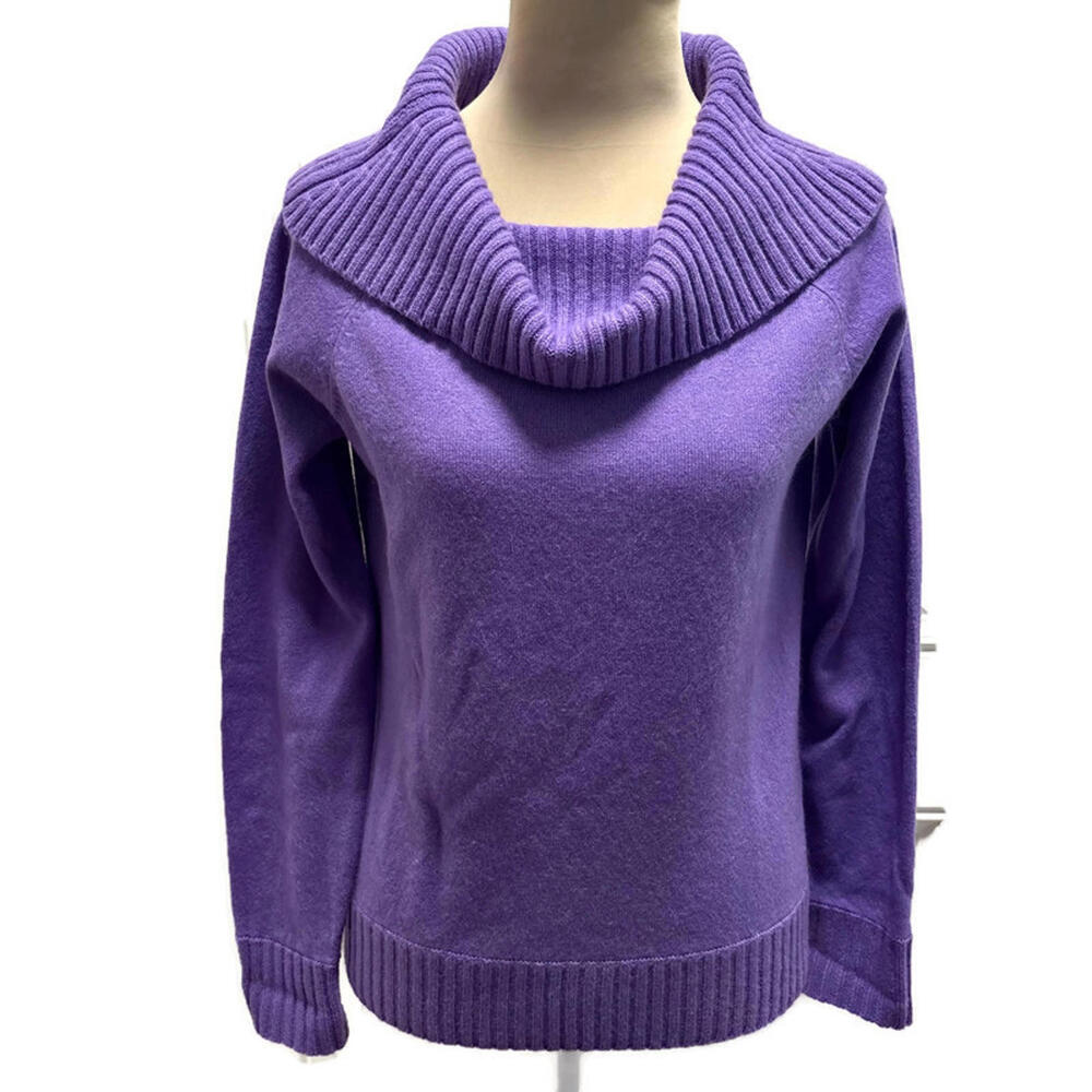 Jones New York Signature 100% Cashmere Sweater Purple SP